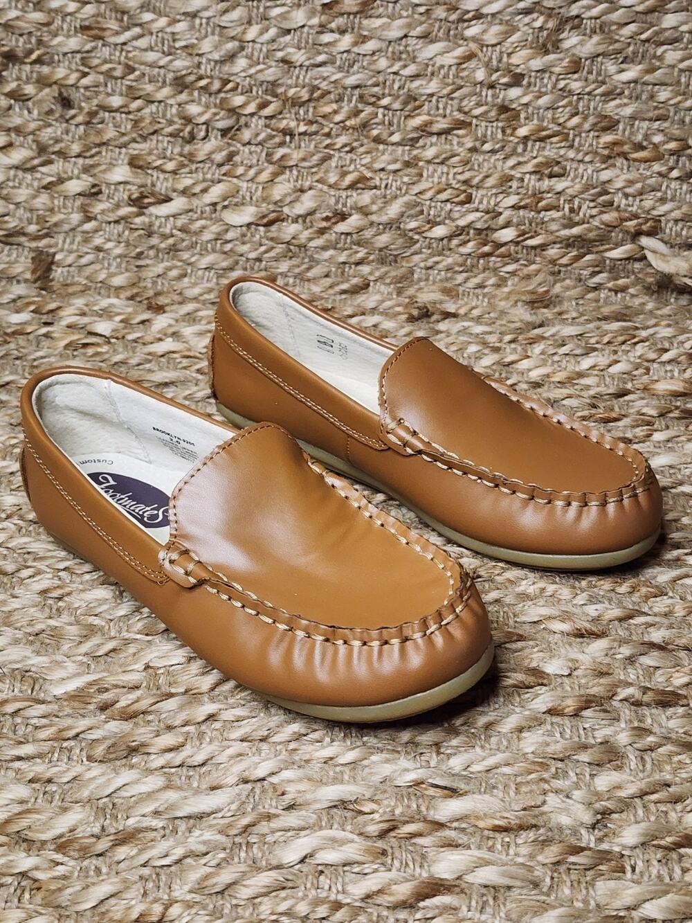 Footmates Brooklyn Loafer Brown Youth Size 2 Kids Slip-On Dress Shoes School